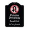 Signmission Designer Series-Private Driveway Dead End No Turn Around With Symbol, 24" x 18", BS-1824-9924 A-DES-BS-1824-9924 - alternate 1